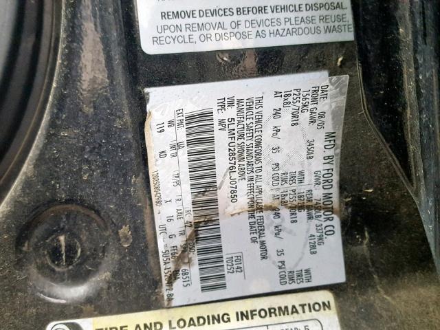 5LMFU28576LJ07850 - 2006 LINCOLN NAVIGATOR Qara foto 10