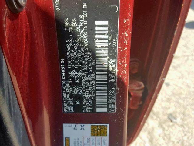JTLKT324464103218 - 2006 TOYOTA SCION XB 红色 照片 10