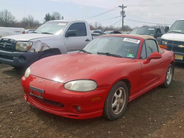 JM1NB3532X0134491 - 1999 MAZDA MX-5 MIATA RED photo 2