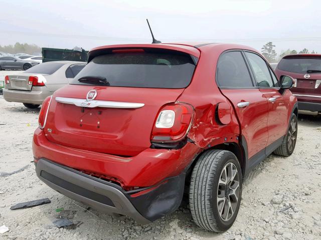 ZFBCFXCT2GP374138 - 2016 FIAT 500X TREKK RED photo 4