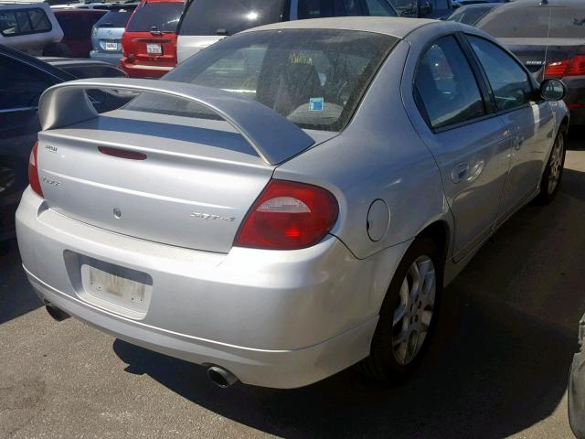 1B3ES66S94D643538 - 2004 DODGE NEON SRT-4 SILVER photo 4