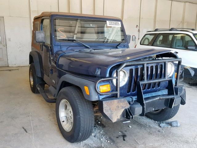 1J4FA29P9YP761223 - 2000 JEEP WRANGLER / BLUE photo 1