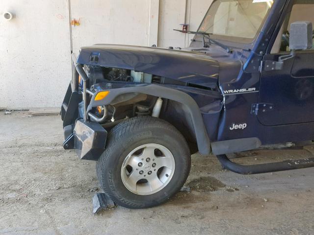 1J4FA29P9YP761223 - 2000 JEEP WRANGLER / BLUE photo 9