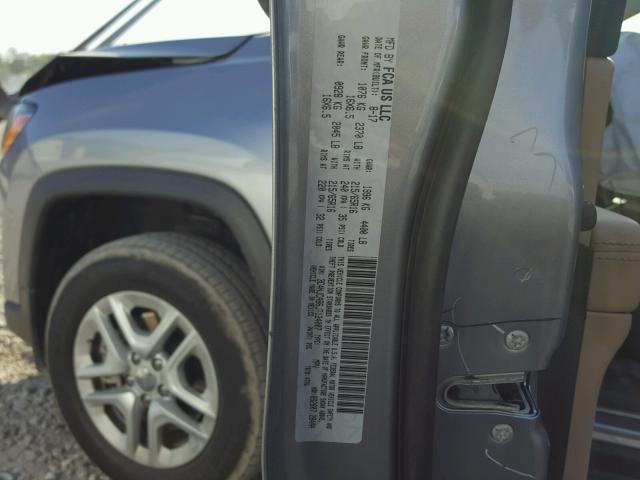 3C4NJCAB6JT124007 - 2018 JEEP COMPASS SP 灰色 照片 10