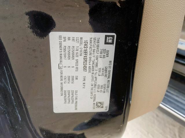 1GKS1EEFXBR224587 - 2011 GMC YUKON DENA BLACK photo 10