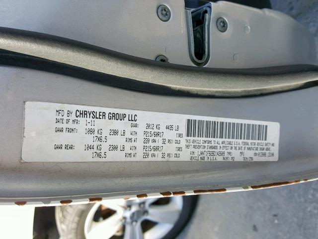 1J4NT1FB2BD142609 - 2011 JEEP COMPASS SP ვერცხლისფერი ფოტო 10