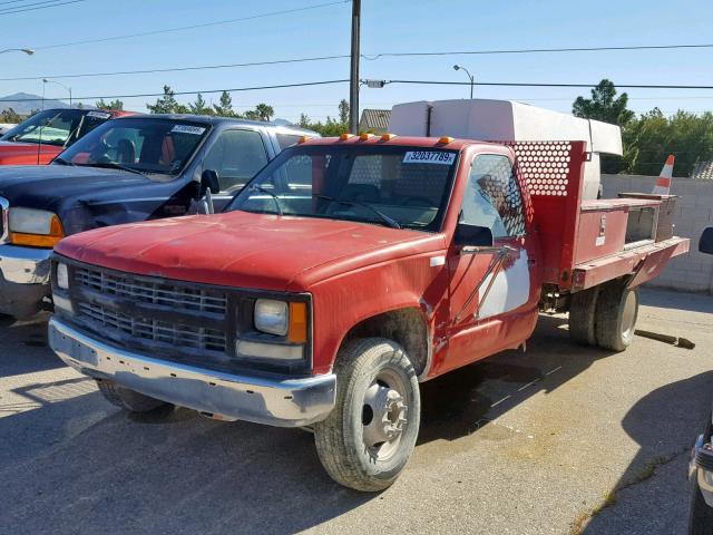 1GDHC34K5LE519801 - 1990 GMC SIERRA C35 RED photo 2