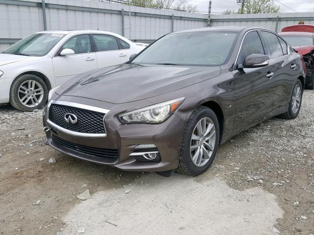 JN1BV7AR3EM698865 - 2014 INFINITI Q50 BASE BROWN photo 2