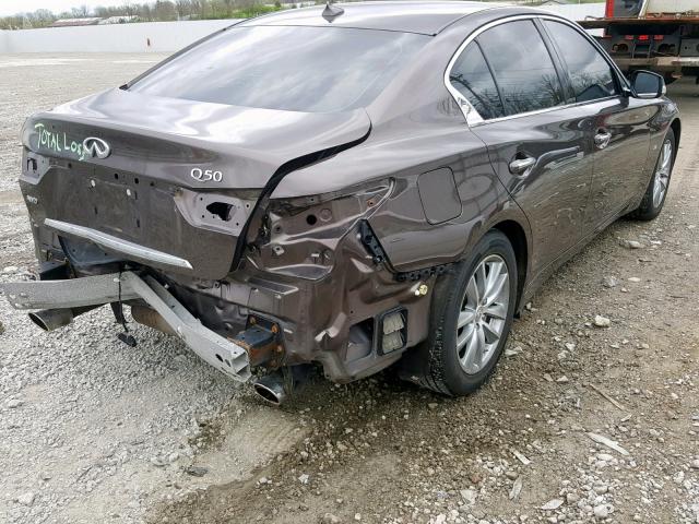 JN1BV7AR3EM698865 - 2014 INFINITI Q50 BASE BROWN photo 4