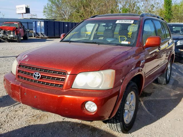 JTEHF21A530127895 - 2003 TOYOTA HIGHLANDER RED photo 2