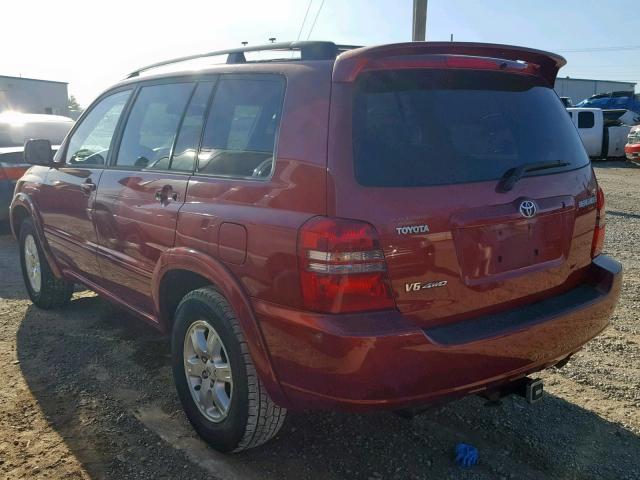 JTEHF21A530127895 - 2003 TOYOTA HIGHLANDER RED photo 3