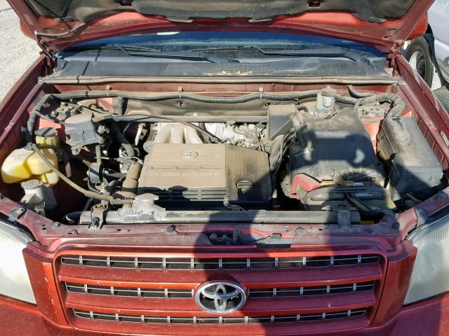 JTEHF21A530127895 - 2003 TOYOTA HIGHLANDER RED photo 7