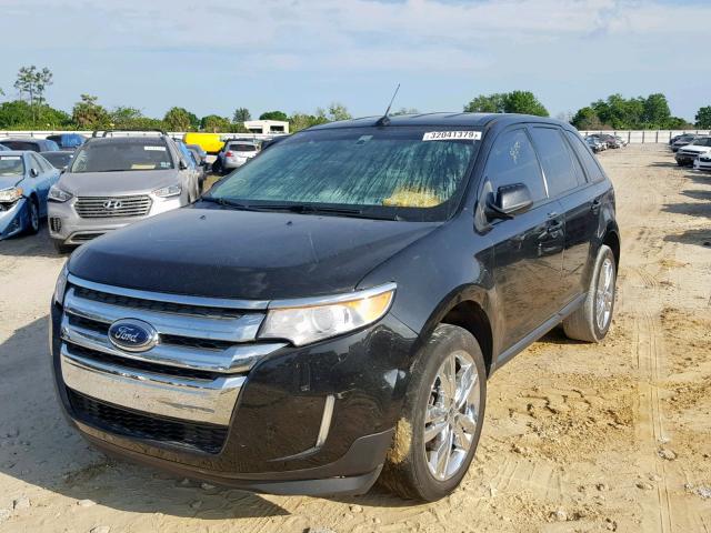 2FMDK3JC4DBC48483 - 2013 FORD EDGE SEL BLACK photo 2