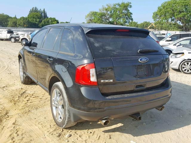 2FMDK3JC4DBC48483 - 2013 FORD EDGE SEL BLACK photo 3