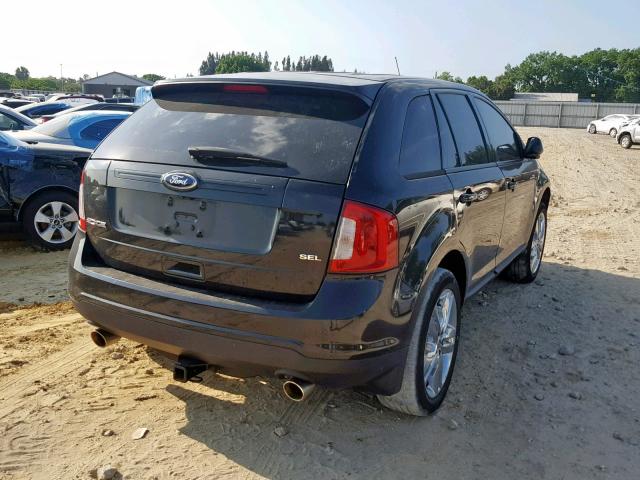 2FMDK3JC4DBC48483 - 2013 FORD EDGE SEL BLACK photo 4