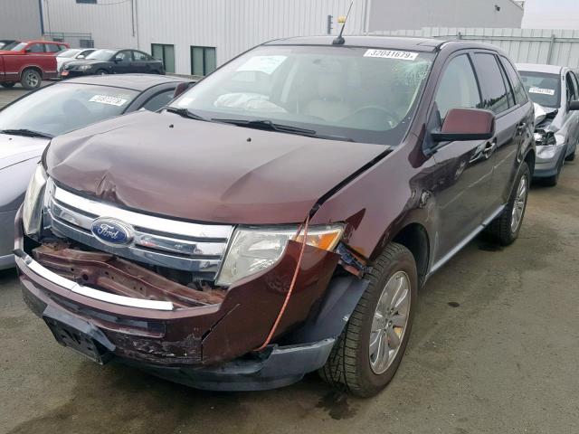 2FMDK4JC2ABB69346 - 2010 FORD EDGE SEL MAROON photo 2