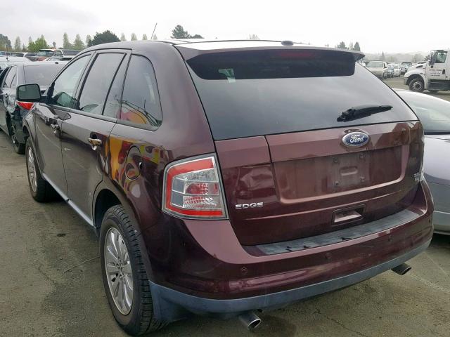 2FMDK4JC2ABB69346 - 2010 FORD EDGE SEL MAROON photo 3