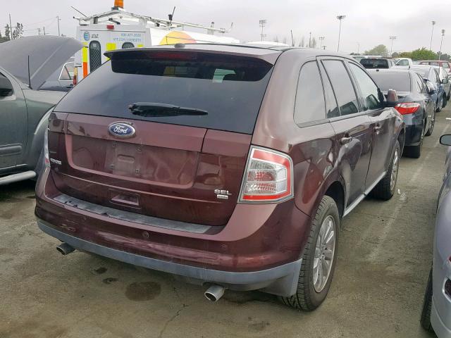 2FMDK4JC2ABB69346 - 2010 FORD EDGE SEL MAROON photo 4