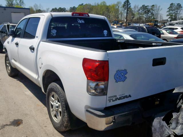 5TBEV54117S468357 - 2007 TOYOTA TUNDRA CRE WHITE photo 3