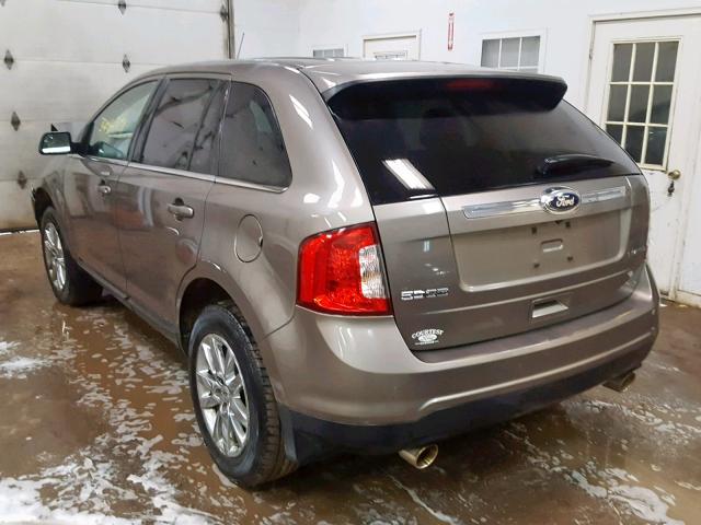 2FMDK3KC5DBA08051 - 2013 FORD EDGE LIMIT GRAY photo 3