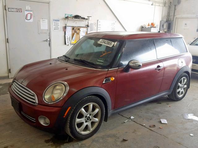 WMWML33559TN69470 - 2009 MINI COOPER CLU BURGUNDY photo 2