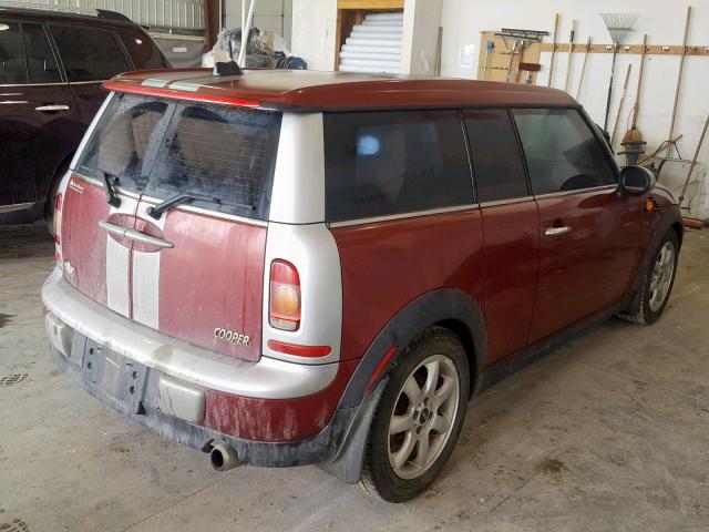 WMWML33559TN69470 - 2009 MINI COOPER CLU BURGUNDY photo 4