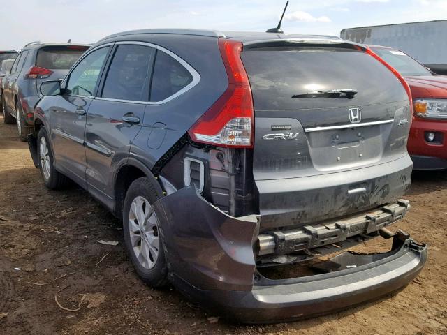 2HKRM4H79EH642506 - 2014 HONDA CR-V EXL GRAY photo 3