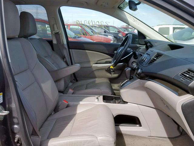 2HKRM4H79EH642506 - 2014 HONDA CR-V EXL GRAY photo 5