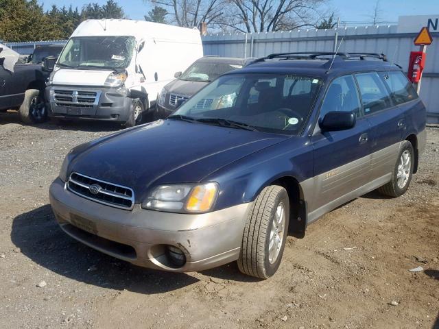 4S3BH6759Y7653077 - 2000 SUBARU LEGACY OUT BLUE photo 2