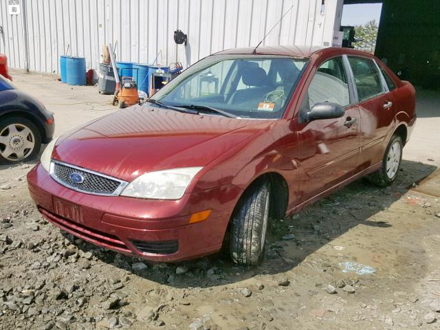 1FAFP34N87W309452 - 2007 FORD FOCUS ZX4 MAROON photo 2