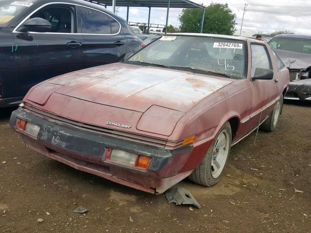 JB3BC54H6FZ803074 - 1985 DODGE CONQUEST BURGUNDY photo 2