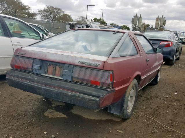 JB3BC54H6FZ803074 - 1985 DODGE CONQUEST BURGUNDY photo 4