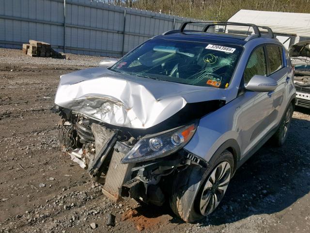 KNDPCCA60D7359369 - 2013 KIA SPORTAGE S SILVER photo 2