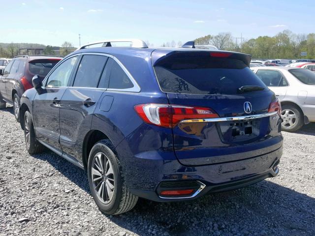 5J8TB3H76HL001028 - 2017 ACURA RDX ADVANC BLUE photo 3