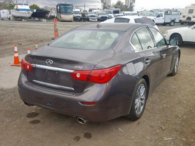 JN1BV7AP1FM351213 - 2015 INFINITI Q50 BASE BROWN photo 4