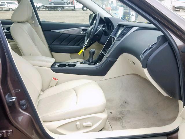 JN1BV7AP1FM351213 - 2015 INFINITI Q50 BASE BROWN photo 5