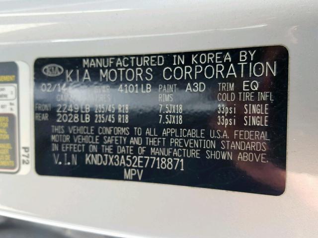 KNDJX3A52E7718871 - 2014 KIA SOUL ! Gümüş foto 10