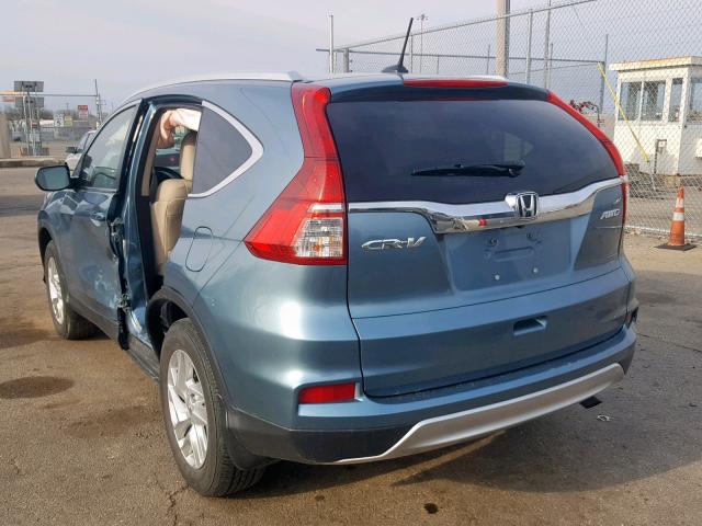 5J6RM4H71FL043381 - 2015 HONDA CR-V EXL TEAL photo 3