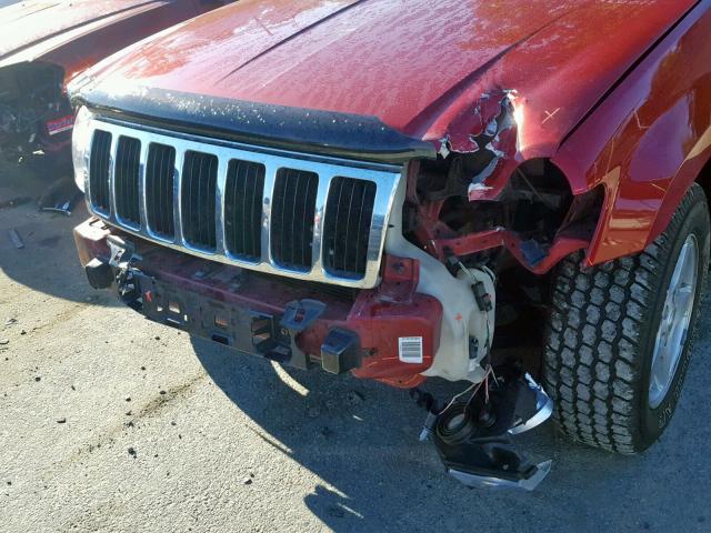 1J4HS58N06C172301 - 2006 JEEP GRAND CHER BURGUNDY photo 9