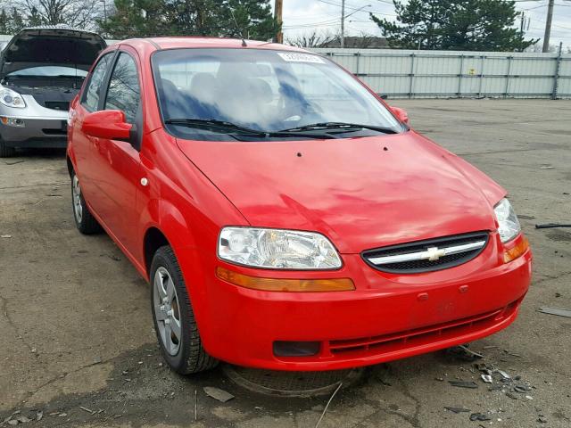 KL1TD526X5B490398 - 2005 CHEVROLET AVEO BASE წითელი ფოტო 1