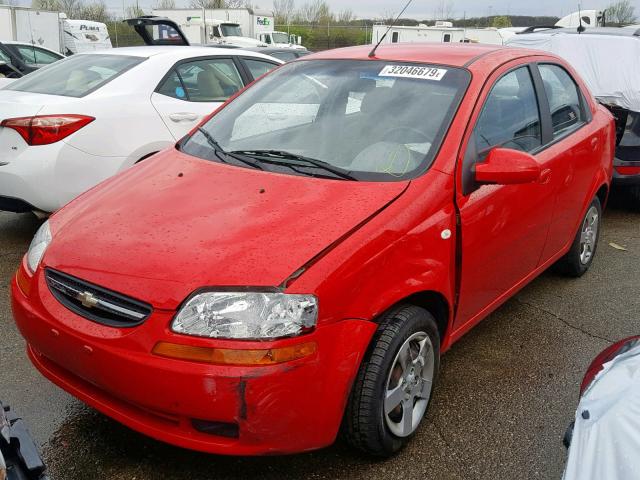 KL1TD526X5B490398 - 2005 CHEVROLET AVEO BASE წითელი ფოტო 2
