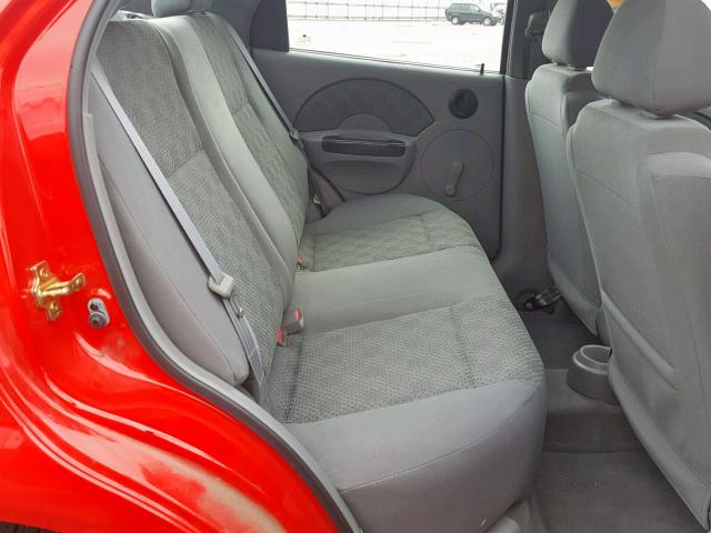 KL1TD526X5B490398 - 2005 CHEVROLET AVEO BASE წითელი ფოტო 6