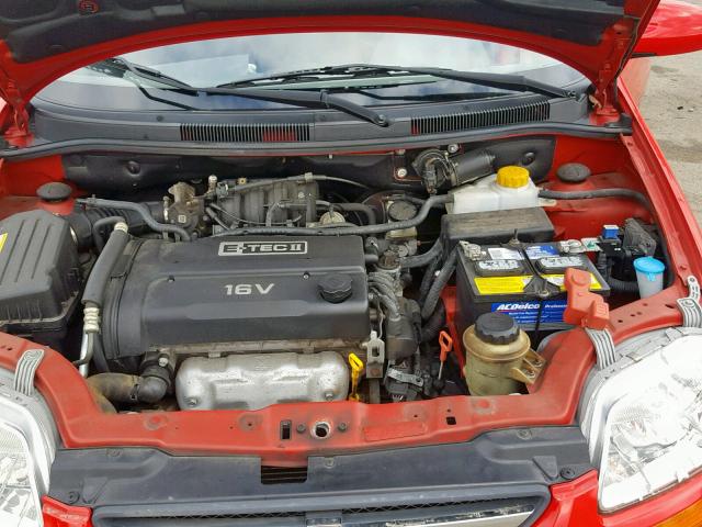 KL1TD526X5B490398 - 2005 CHEVROLET AVEO BASE წითელი ფოტო 7