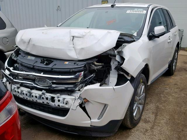 2FMDK4JC5DBA10647 - 2013 FORD EDGE SEL WHITE photo 2