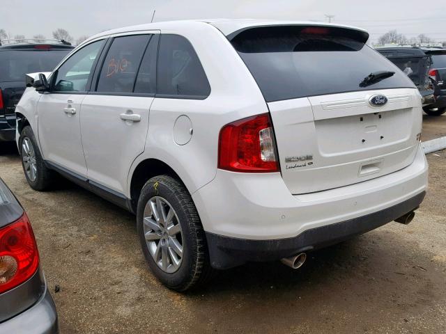 2FMDK4JC5DBA10647 - 2013 FORD EDGE SEL WHITE photo 3