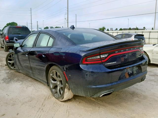 2C3CDXHG5FH798015 - 2015 DODGE CHARGER SX BLUE photo 3