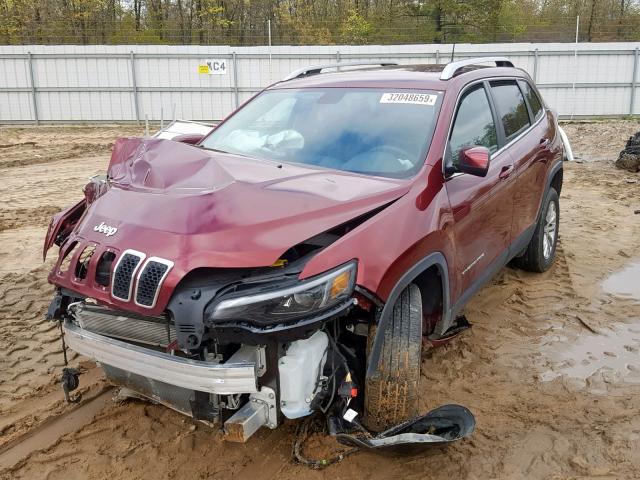 1C4PJLCB2KD240897 - 2019 JEEP CHEROKEE L BURGUNDY photo 2