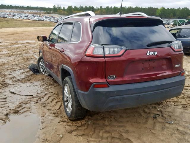 1C4PJLCB2KD240897 - 2019 JEEP CHEROKEE L BURGUNDY photo 3