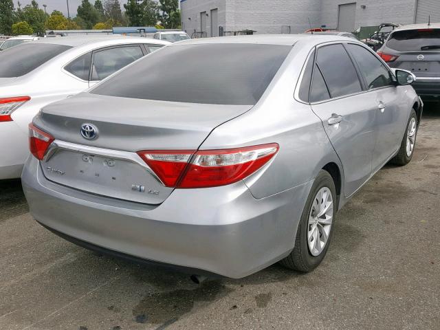 4T1BD1FK4FU160682 - 2015 TOYOTA CAMRY HYBR SILVER photo 4