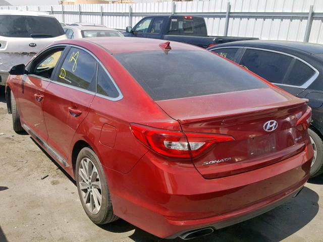 5NPE34AF0FH231953 - 2015 HYUNDAI SONATA SPO RED photo 3